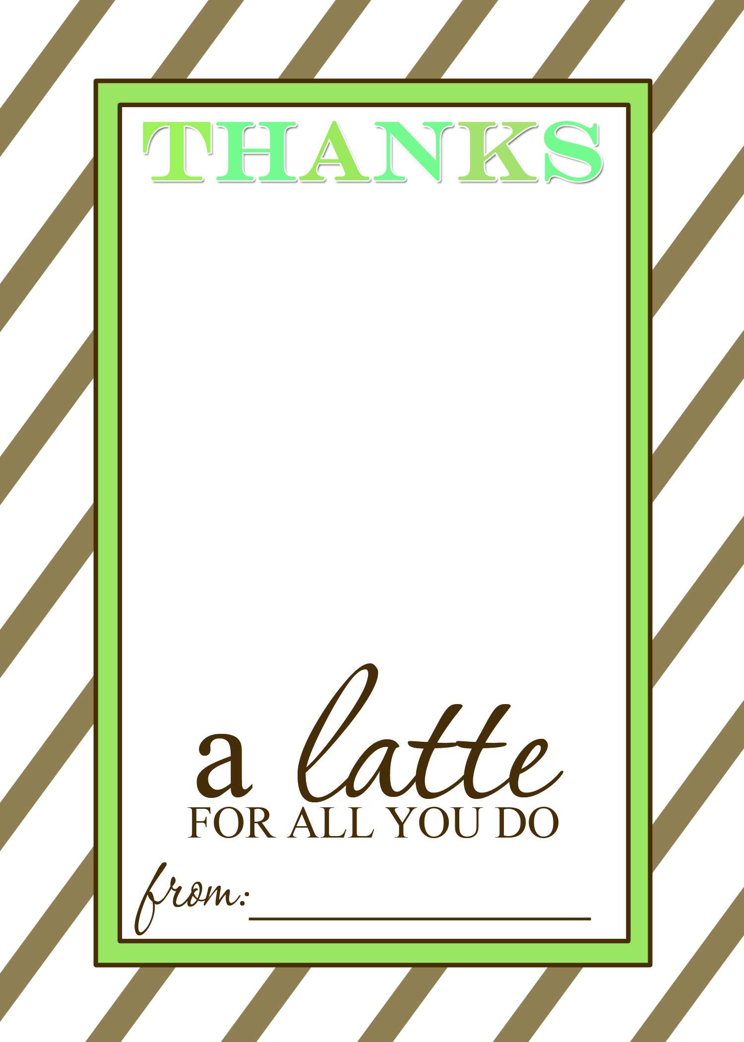 That's Country Living With Thanks A Latte Card Template