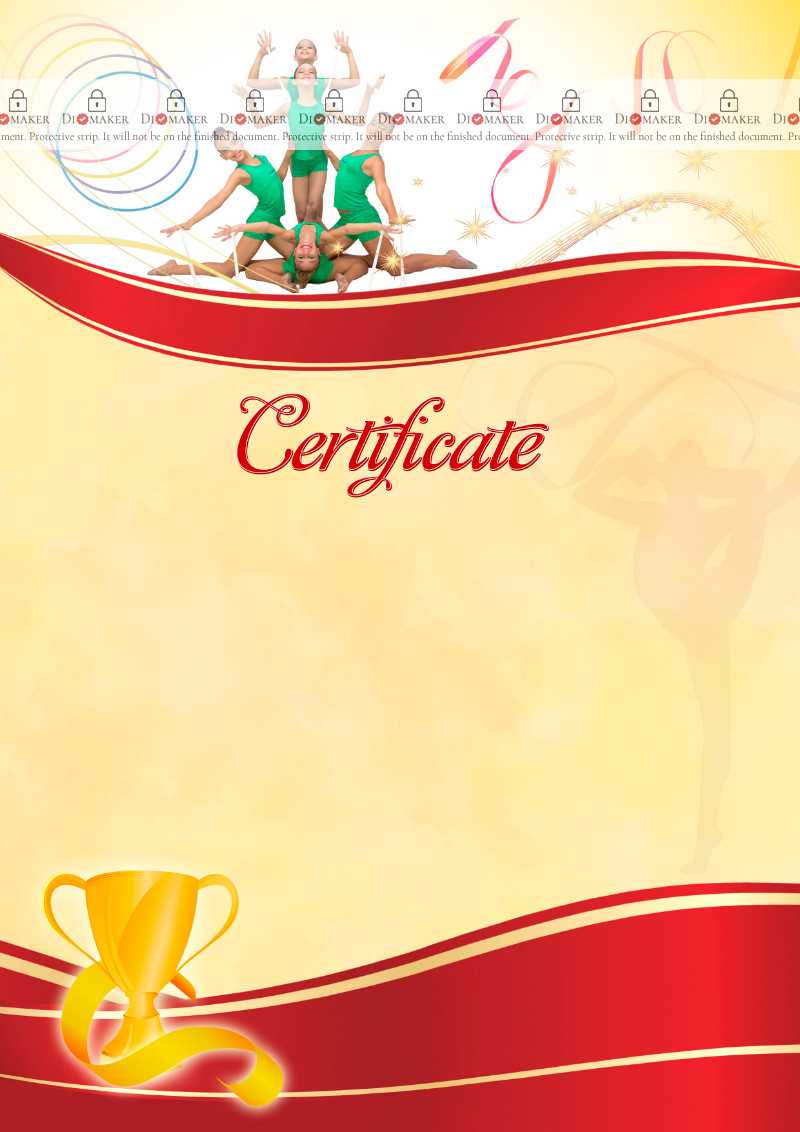 The Certificate Template «Rhythmic Gymnastics» - Dimaker Within Gymnastics Certificate Template