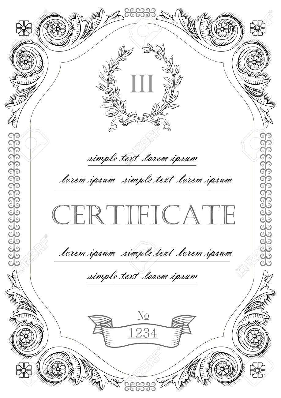 The Template For The Certificate And License In Vintage Classic Style.. Pertaining To Certificate Of License Template