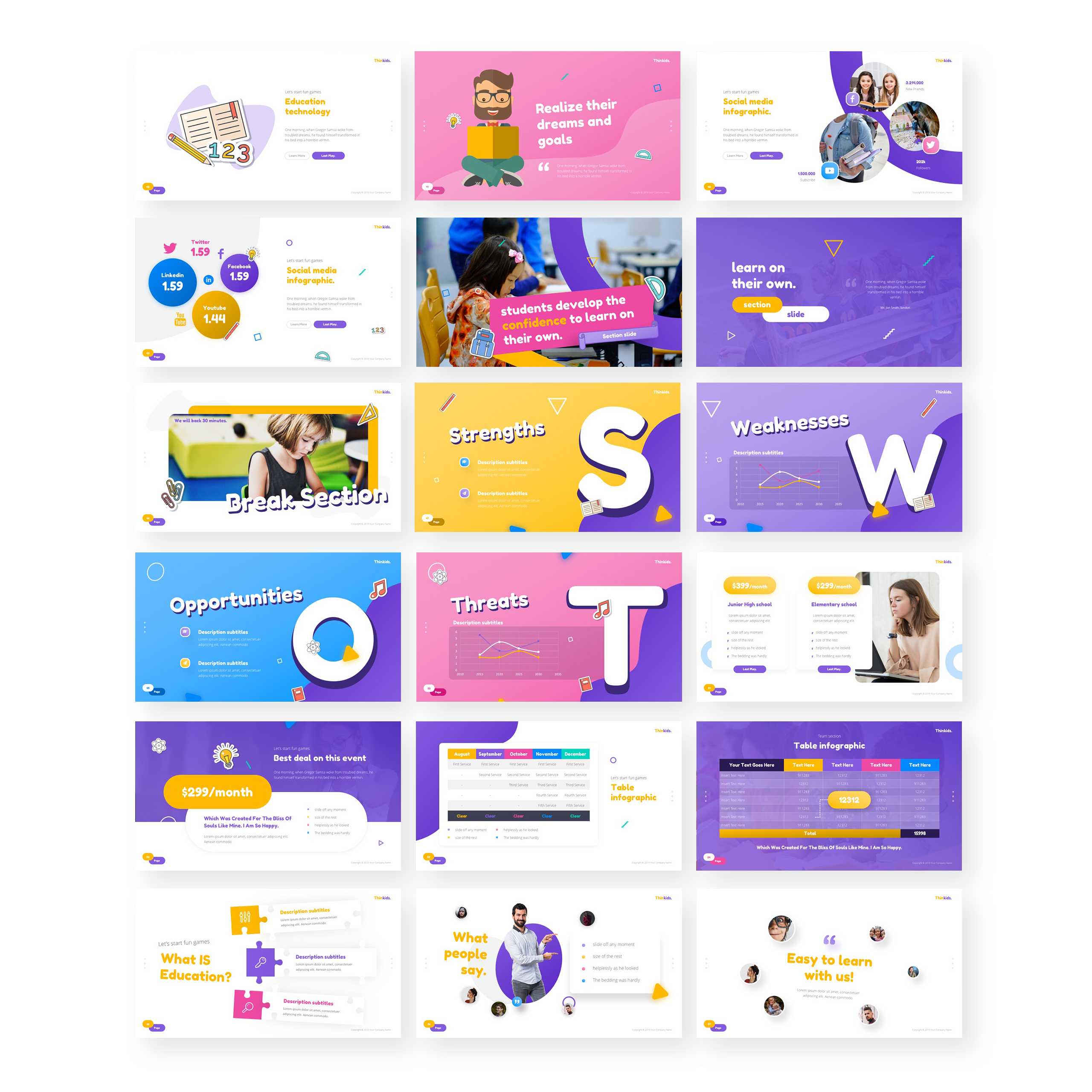 Thinkids – Fun Games & Education Powerpoint Template Regarding Powerpoint Template Games For Education