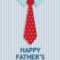 Tie Father's Day Card (Quarter Fold) For Blank Quarter Fold Card Template