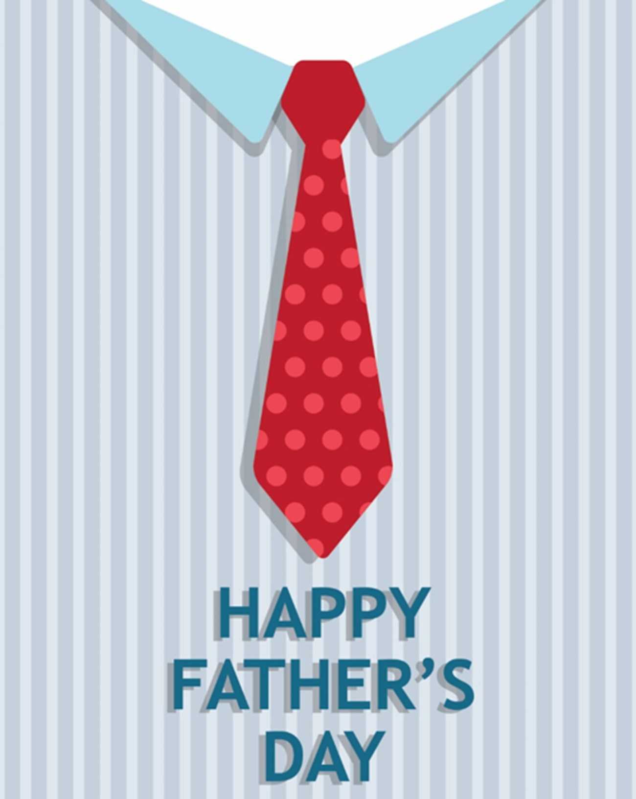 Tie Father's Day Card (Quarter Fold) In Quarter Fold Card Template