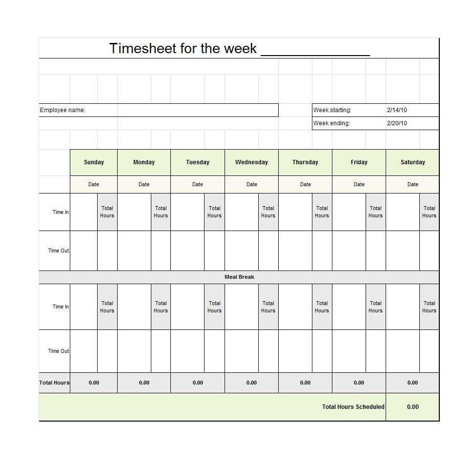 Time Card Spreadsheet Timesheet Template Tracking Google Regarding Weekly Time Card Template Free