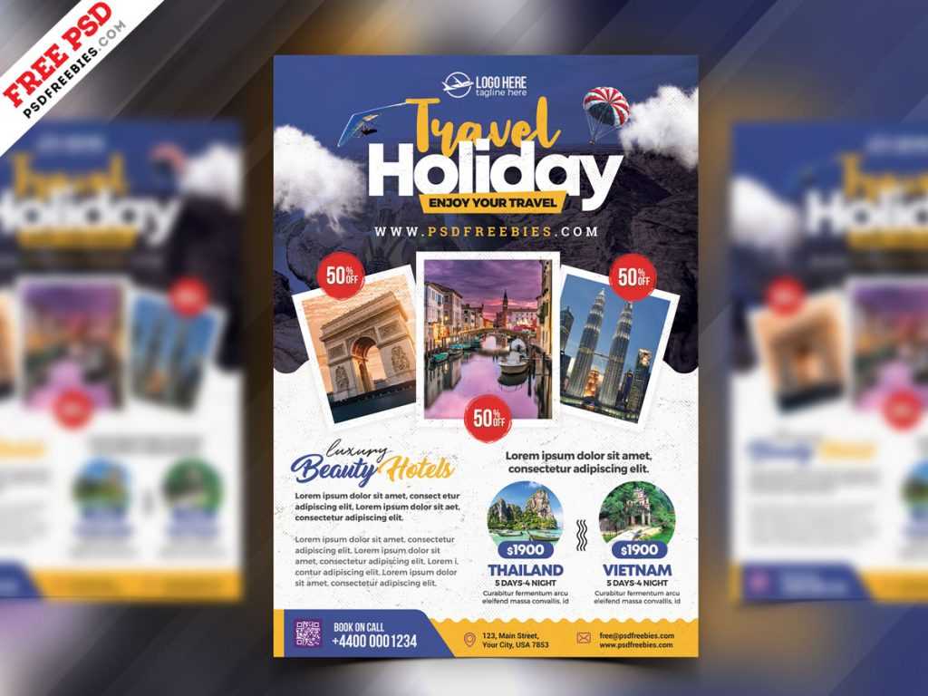 Tour Travel Flyer Psd Template | Psdfreebies For Travel And Tourism Brochure Templates Free