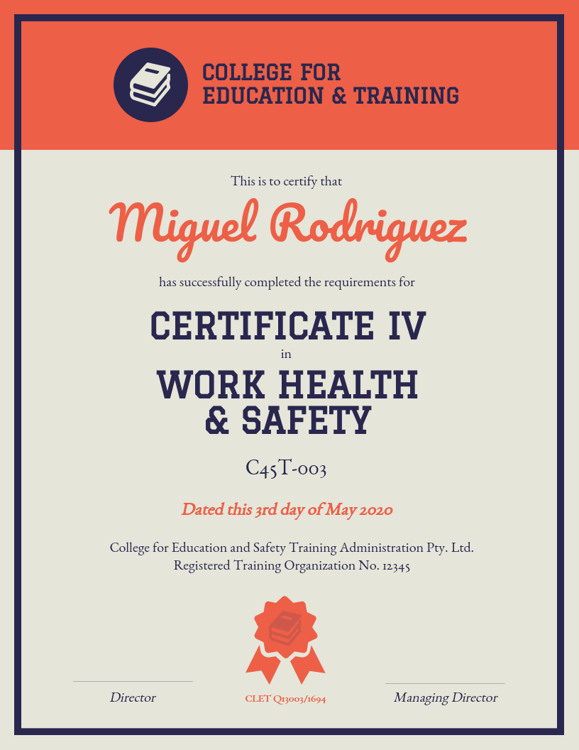 Training Certificate Intended For Safety Recognition Certificate Template