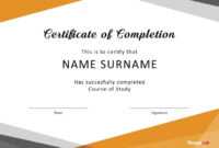 Training Certificate Template Free Download - Dalep in Free Training Completion Certificate Templates