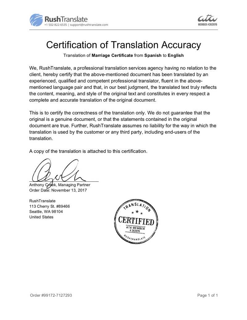 Translation Services In Birth Certificate Translation Template English To Spanish