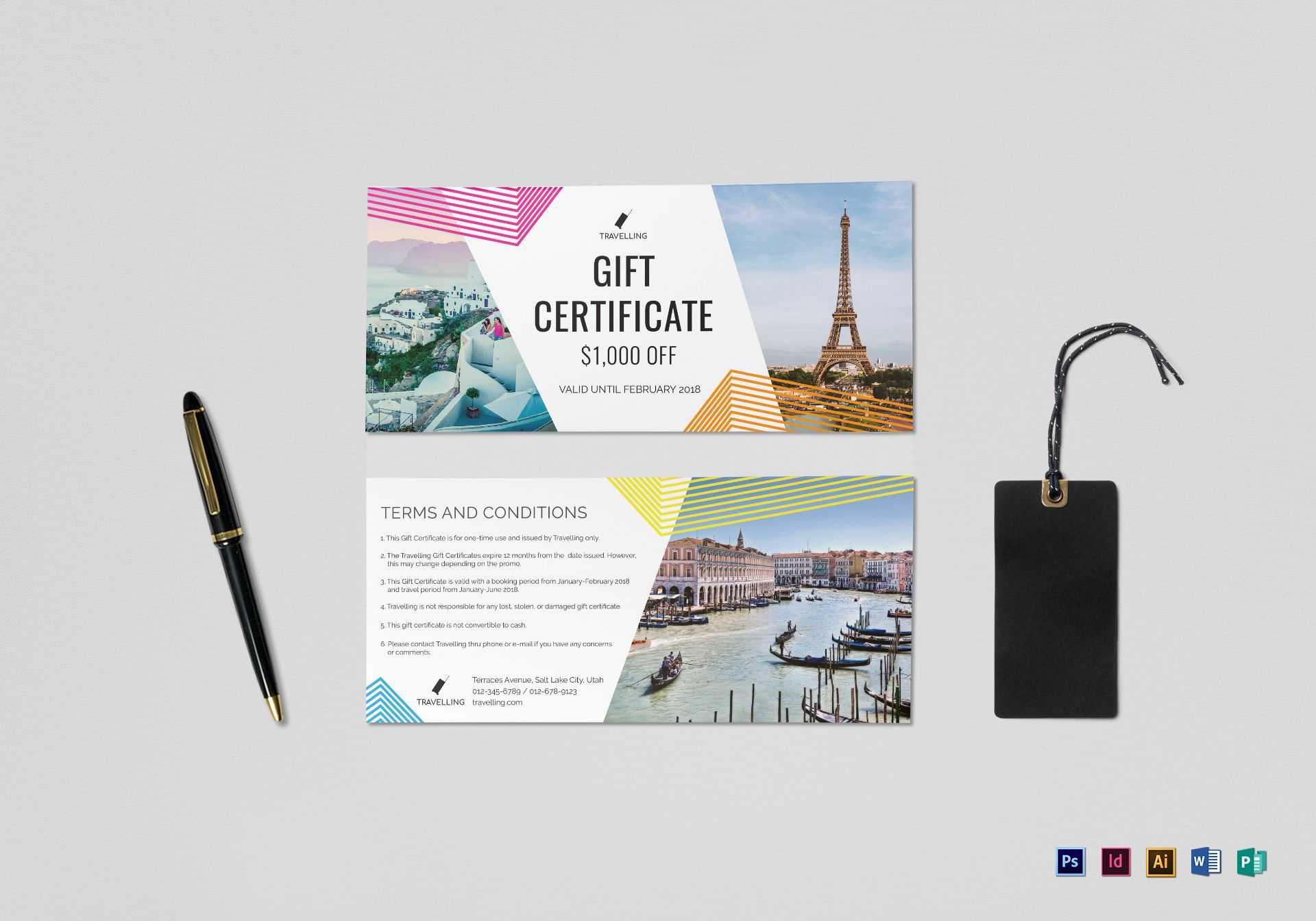 Travel Gift Certificate Template Regarding Indesign Gift Certificate Template