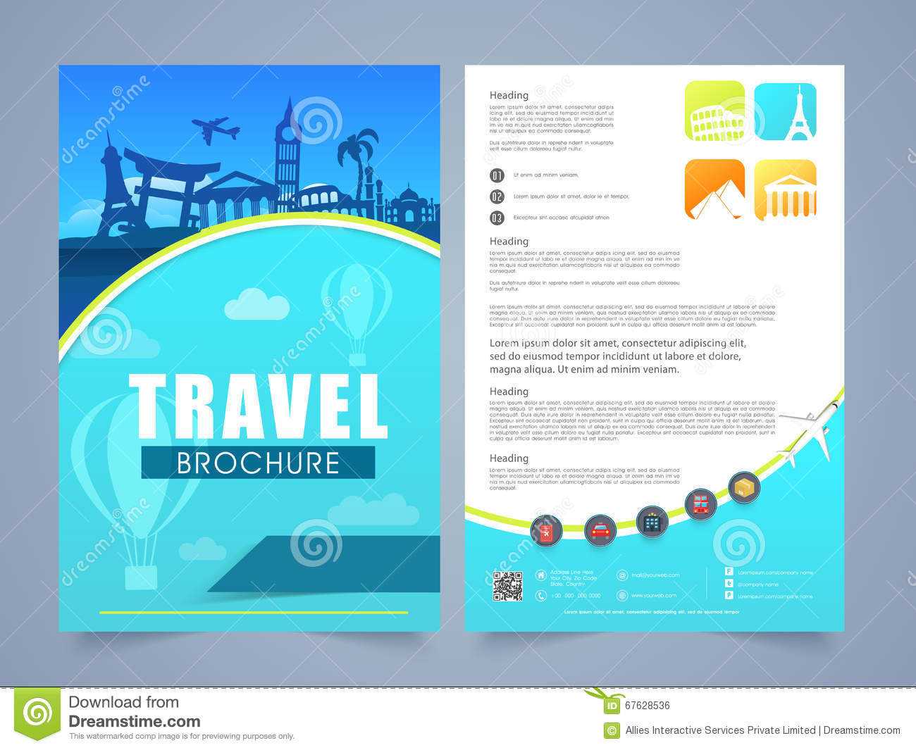 Travel Leaflet Template – Calep.midnightpig.co For Travel And Tourism Brochure Templates Free