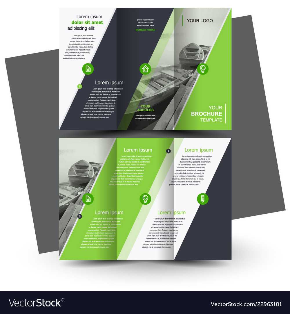 Tri Fold Brochure Design Template Green For Tri Fold Brochure Publisher Template