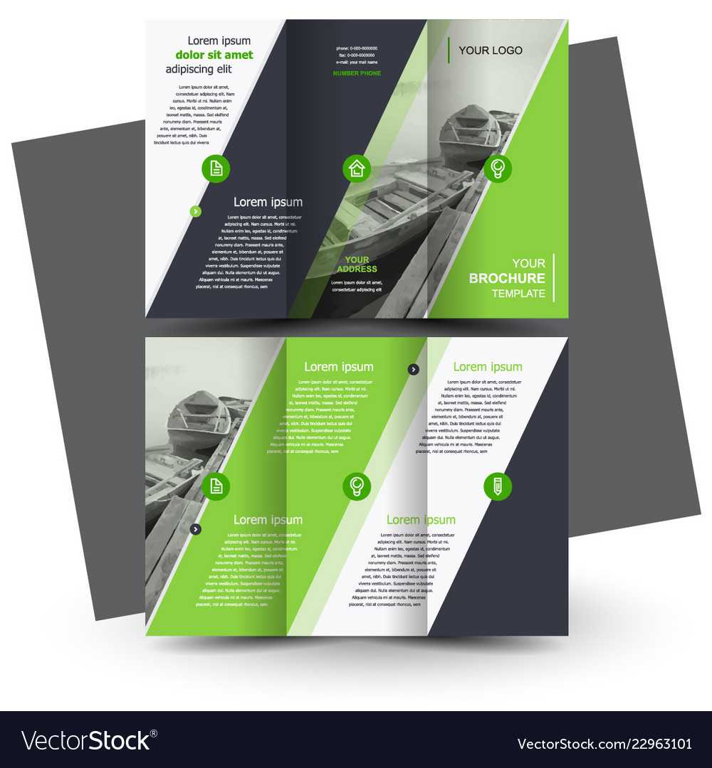 Tri Fold Brochure Design Template Green Intended For Adobe Illustrator Tri Fold Brochure Template