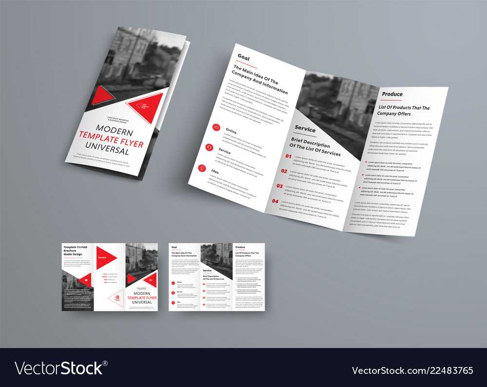 Tri Fold Brochure Template In Modern Style With With Three Panel Brochure Template