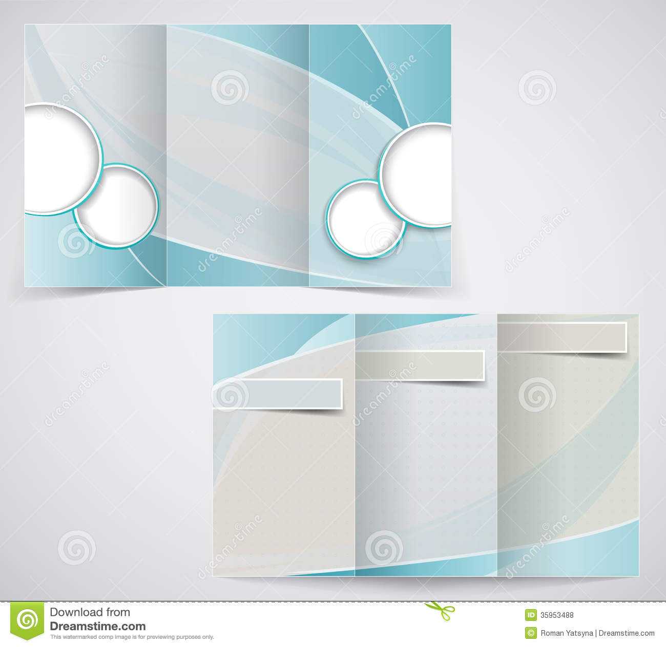 Tri Fold Business Brochure Template, Vector Blue D Stock Throughout Free Illustrator Brochure Templates Download