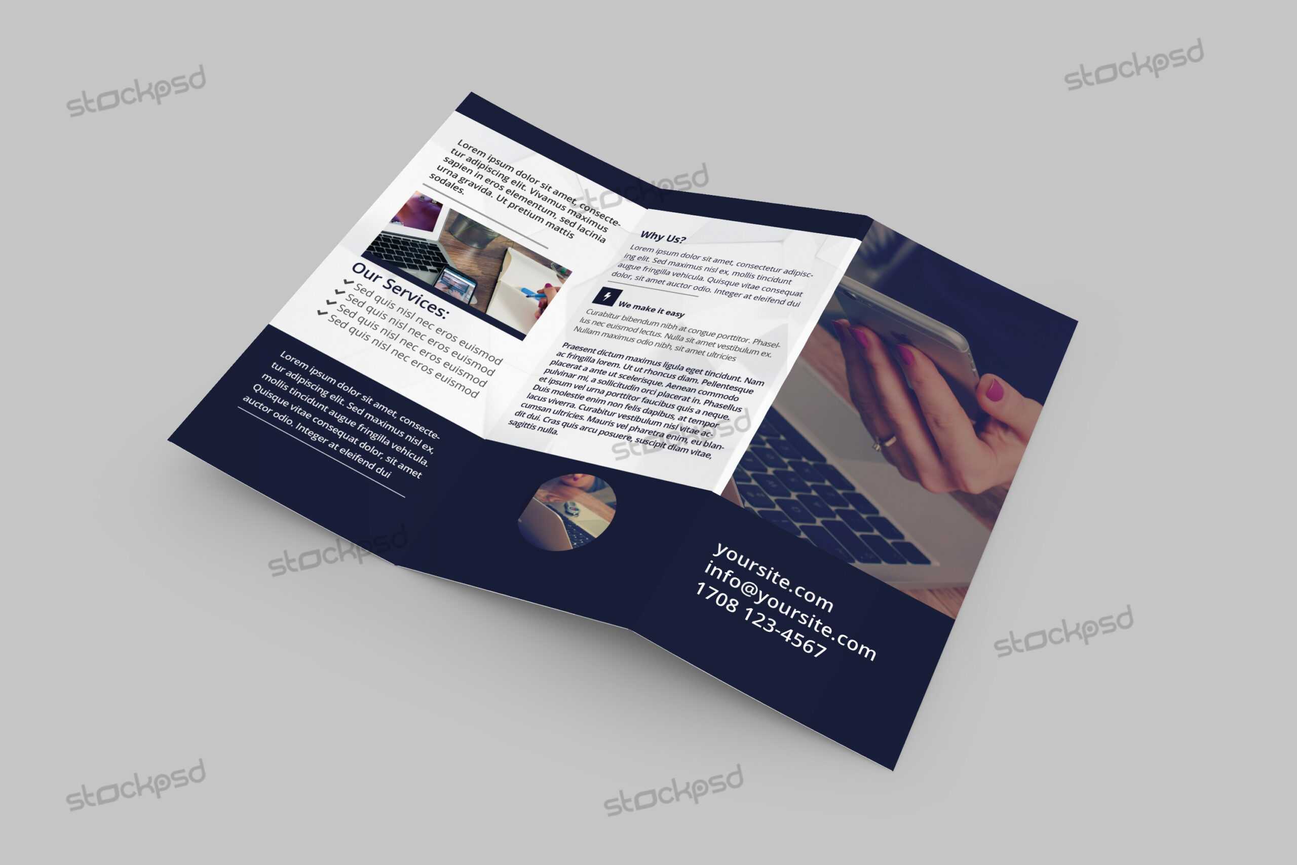 Tri Fold Corporate Brochure – Free Psd Template – Stockpsd For Brochure 3 Fold Template Psd