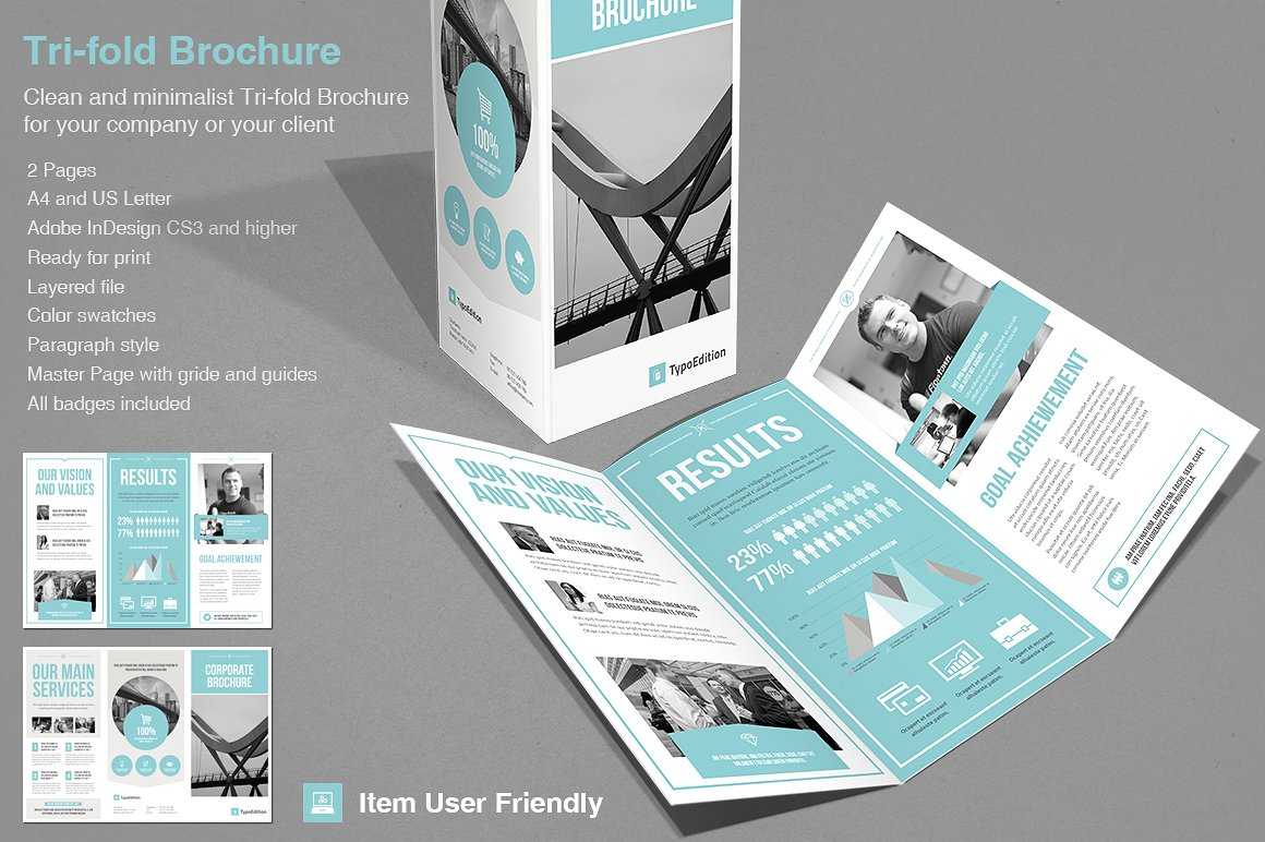 Tri Fold Corporate In Adobe Indesign Tri Fold Brochure Template