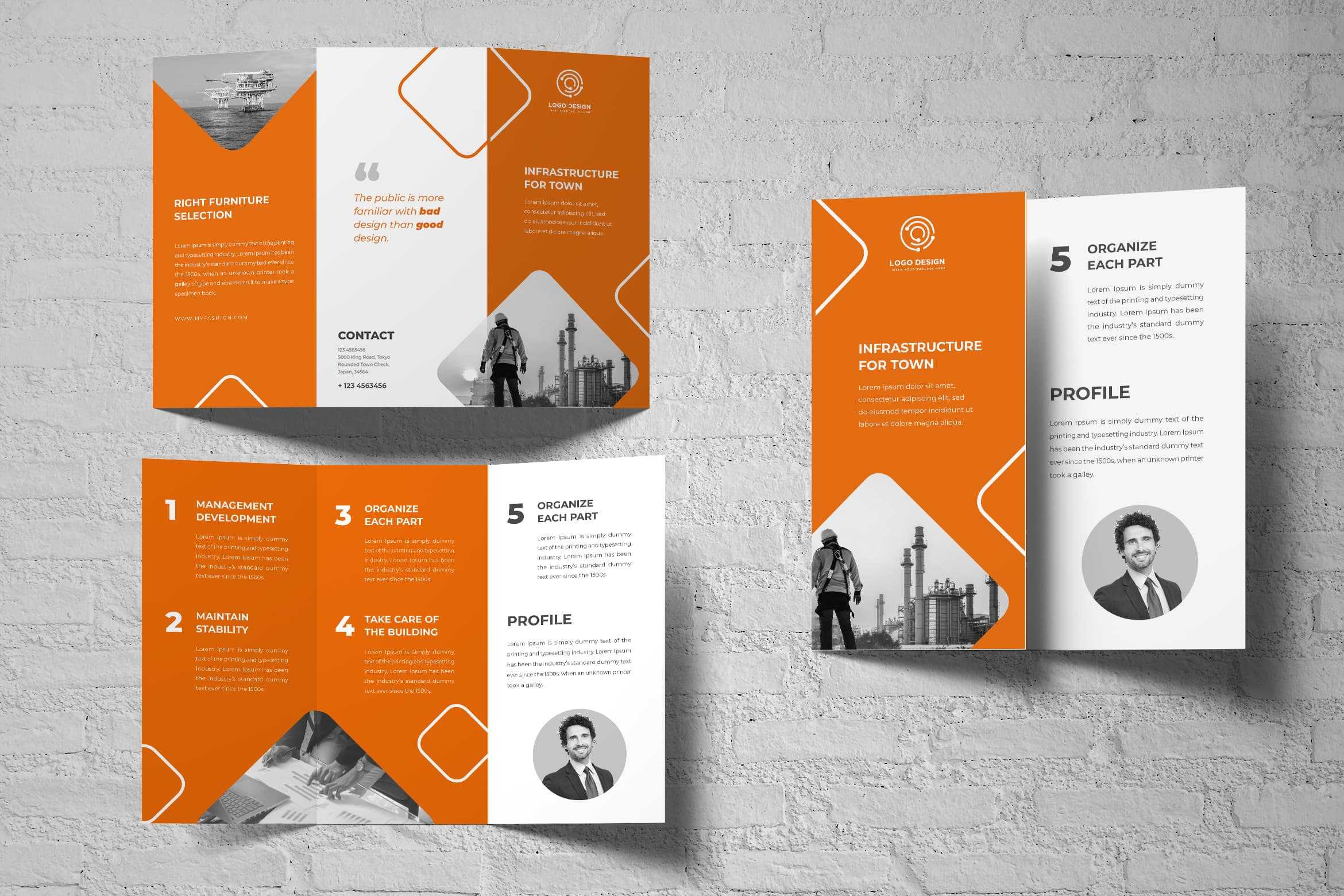 Trifold Brochure – Town Construction Pertaining To Adobe Indesign Tri Fold Brochure Template