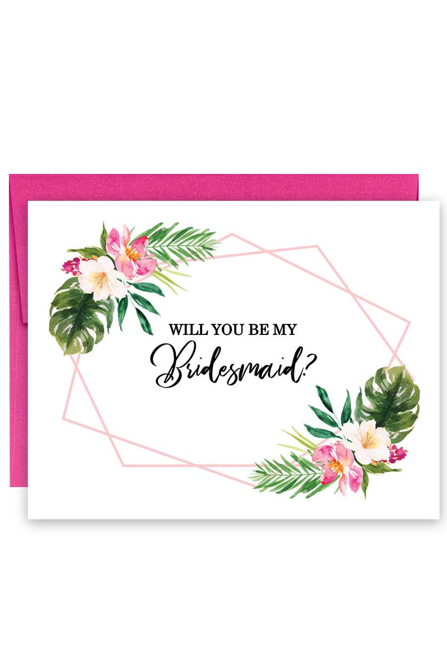 Tropical Will You Be My Bridesmaid Card For Will You Be My Bridesmaid Card Template