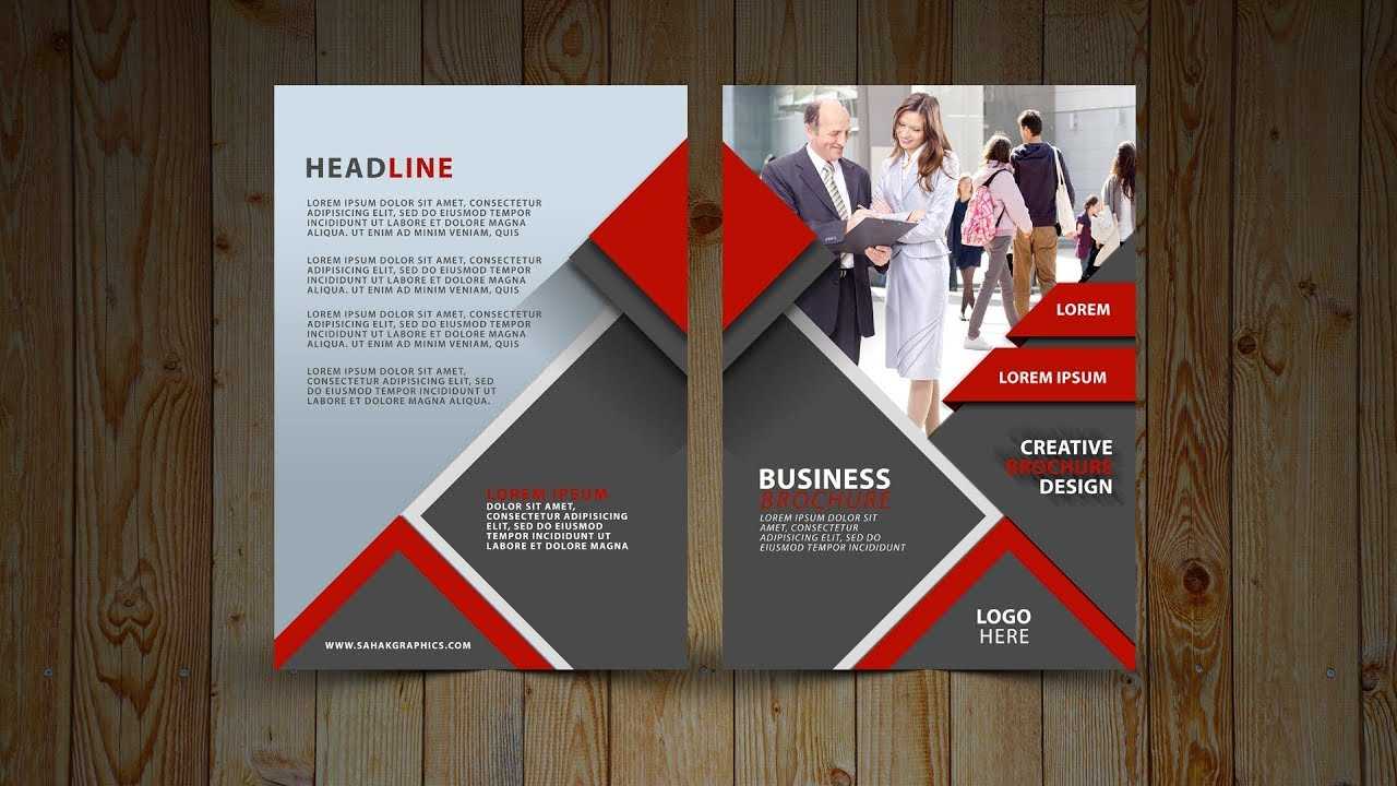 Two Fold Brochure Design | In Photoshop Cc Tutorial | Red And Gray Pertaining To Two Fold Brochure Template Psd