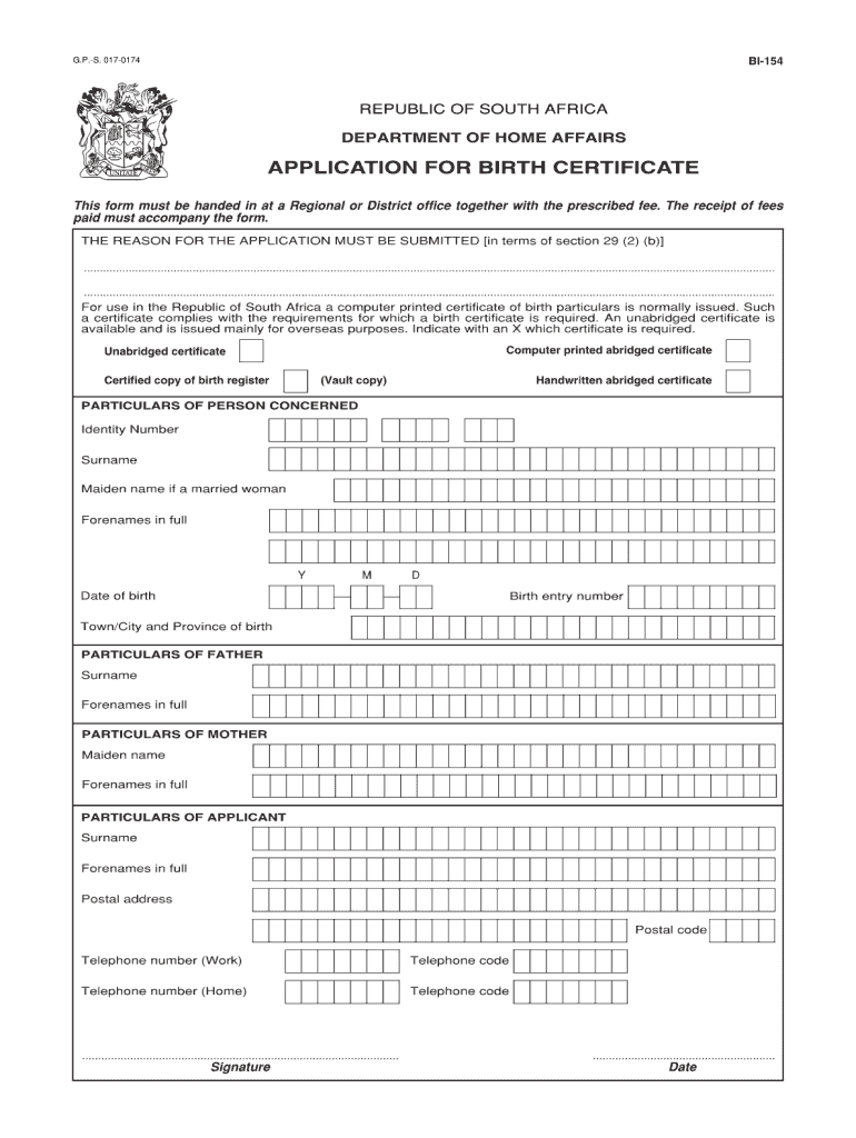 South African Birth Certificate Template Sample Professional Templates 