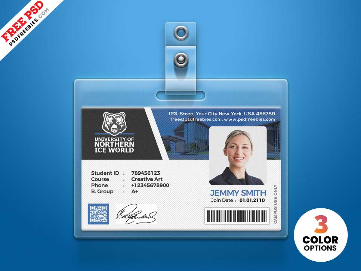 University Student Identity Card Psd | Psdfreebies Intended For College Id Card Template Psd