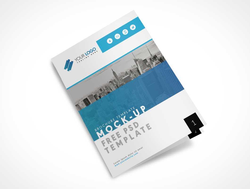 Us Letter Size Bi Fold Brochure Cover Psd Mockup – Psd Mockups For 2 Fold Brochure Template Psd