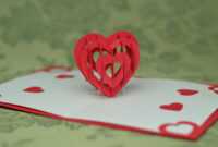 Valentine's Day Pop Up Card: 3D Heart Tutorial - Creative with 3D Heart Pop Up Card Template Pdf