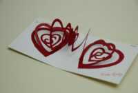 Valentine's Day Pop Up Card: Spiral Heart Tutorial with regard to Heart Pop Up Card Template Free
