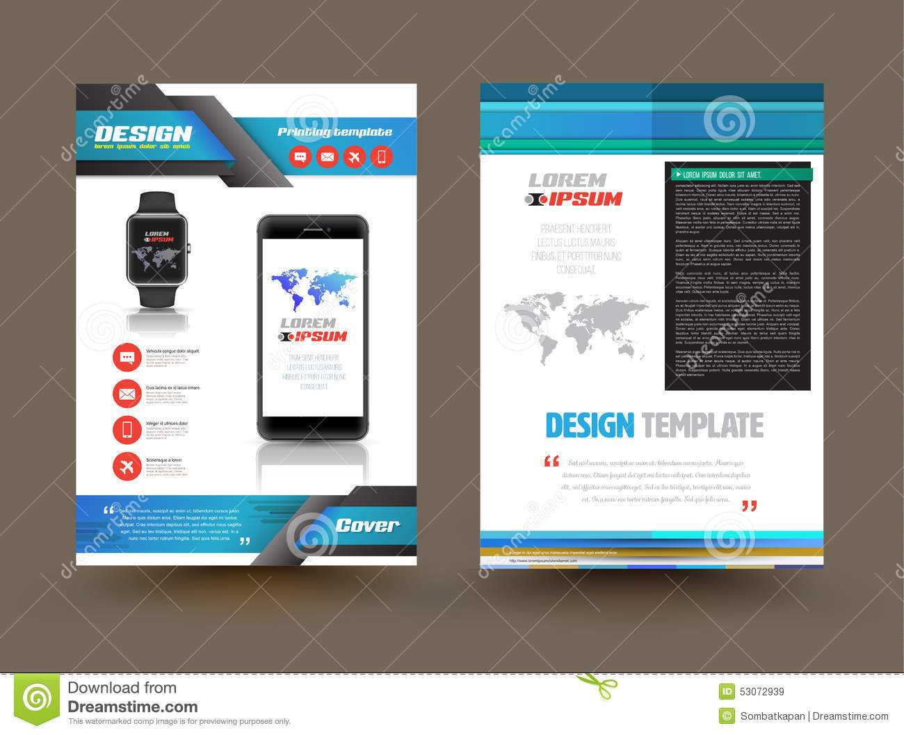Vector Brochure Template Design For Technology Product For Technical Brochure Template