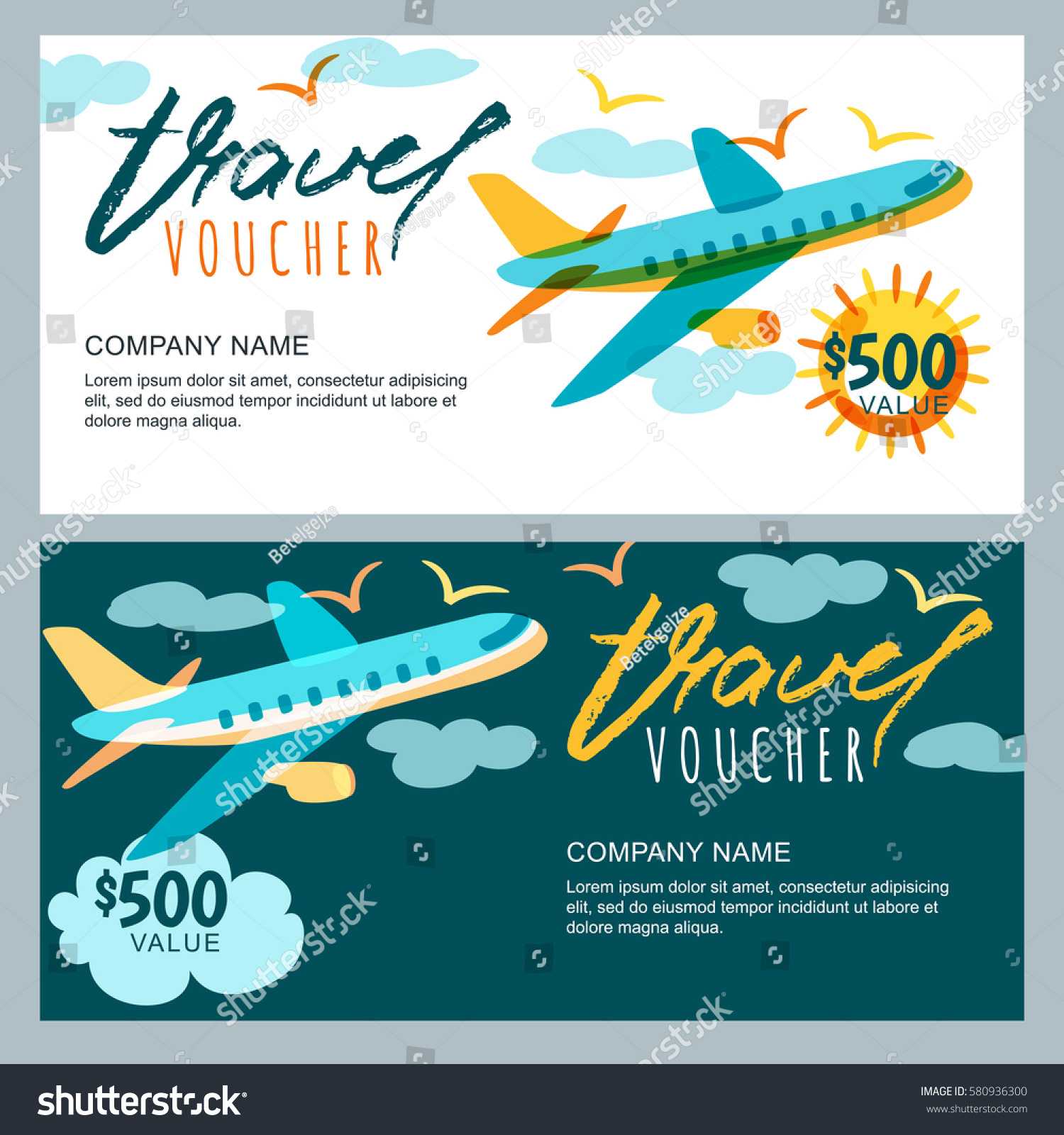 Vector Gift Travel Voucher Template Multicolor Throughout Free Travel Gift Certificate Template