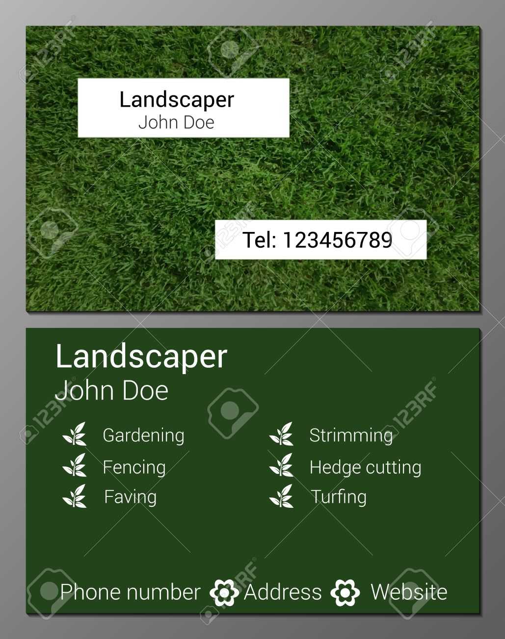 Vector Illustration Of Gardener Business Card Design Template.. With Gardening Business Cards Templates