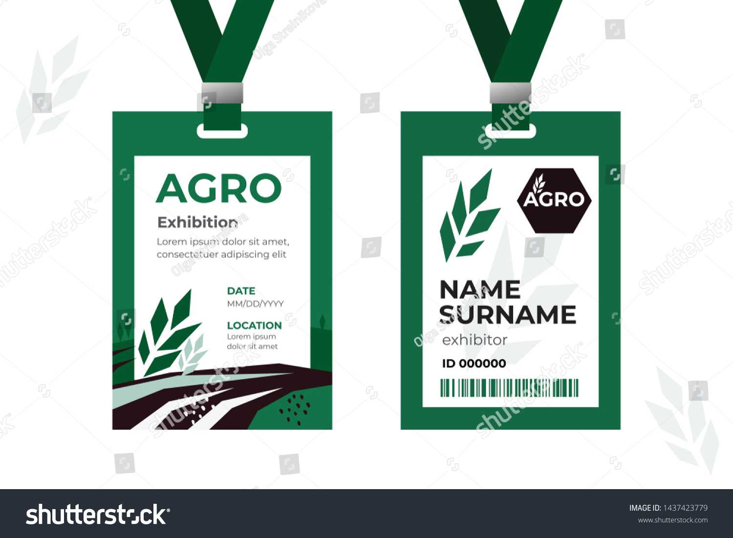 Vector Template Id Card Strap Design Stock Image | Download Now With Regard To Conference Id Card Template