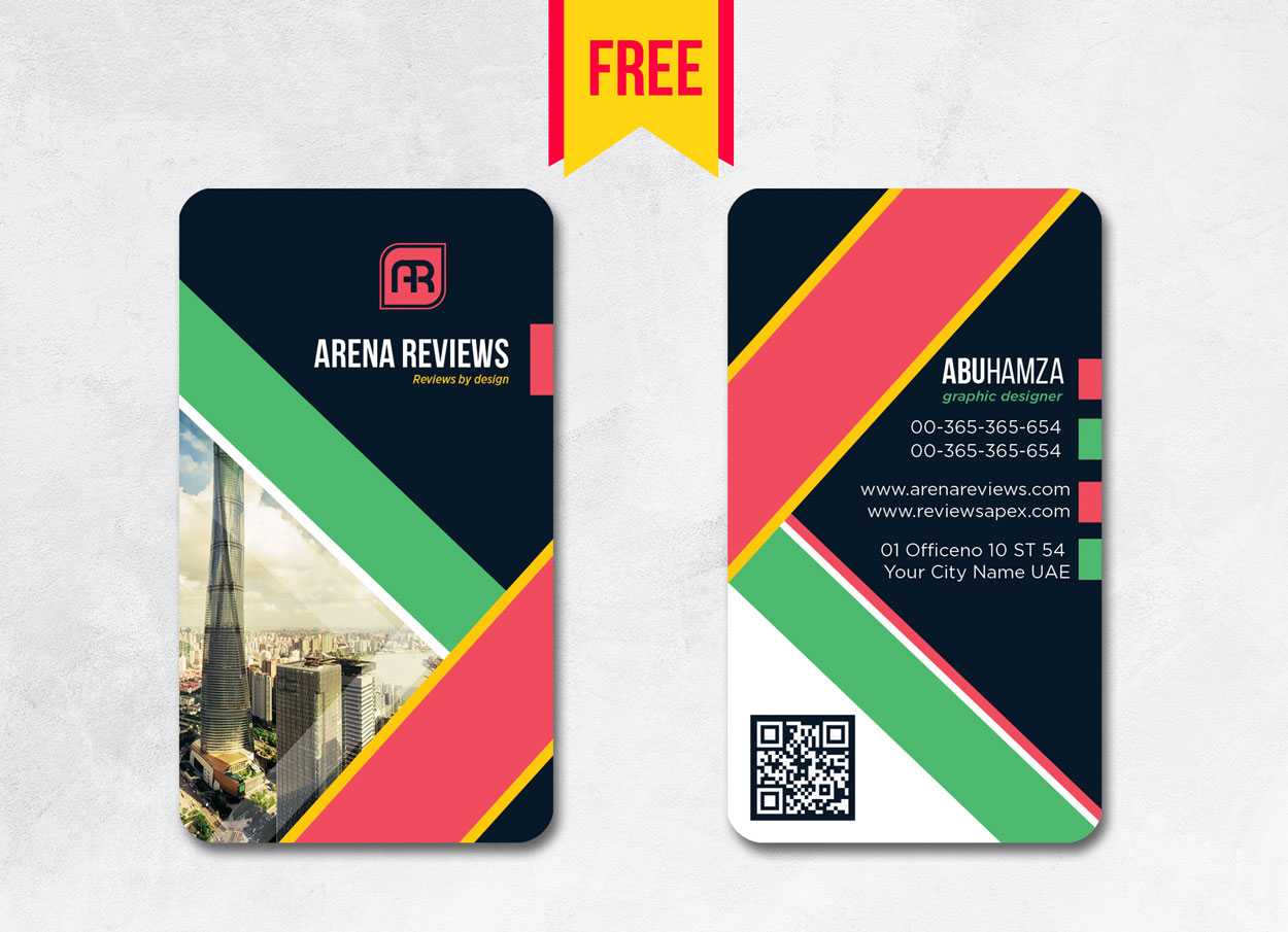 Vertical Business Card Design Psd – Free Download | Arenareviews Intended For Business Card Size Template Psd