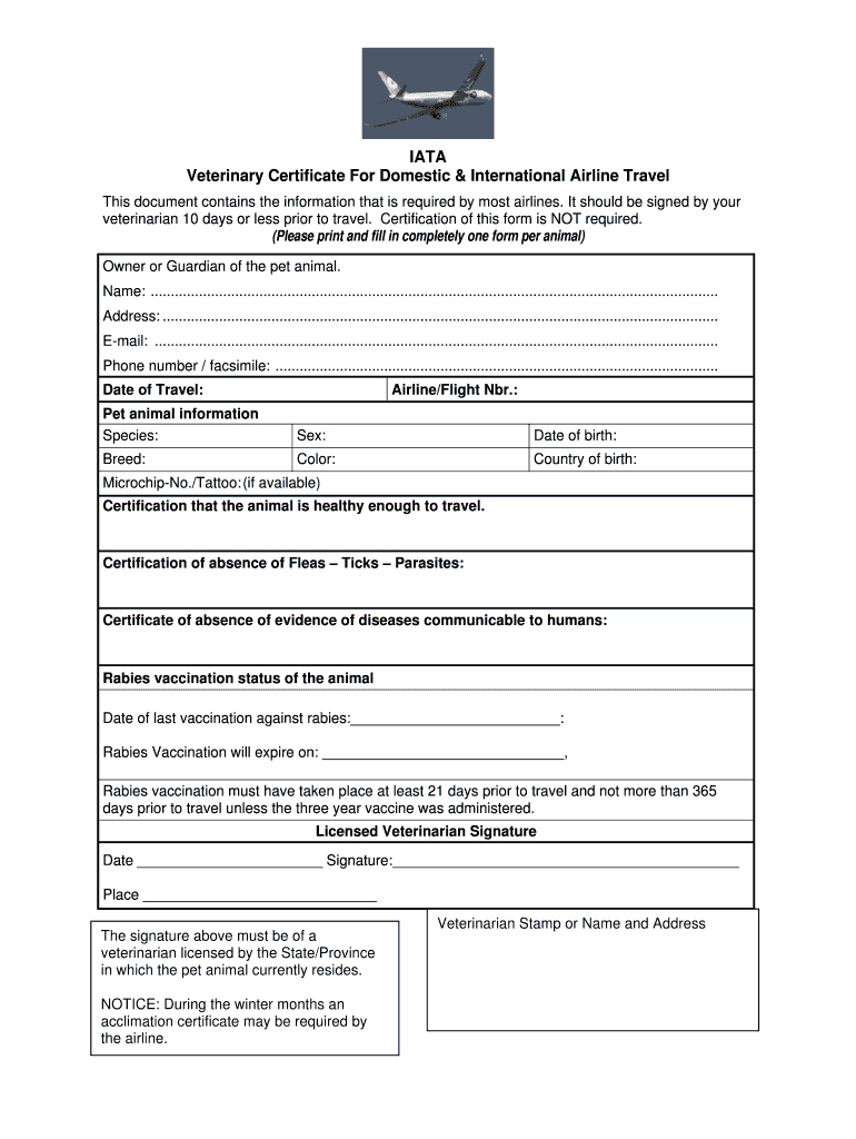 Veterinary Certificate – Fill Online, Printable, Fillable Inside Dog Vaccination Certificate Template