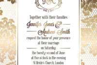 Vintage Baroque Style Wedding Invitation Card Template.. Elegant.. with regard to Invitation Cards Templates For Marriage