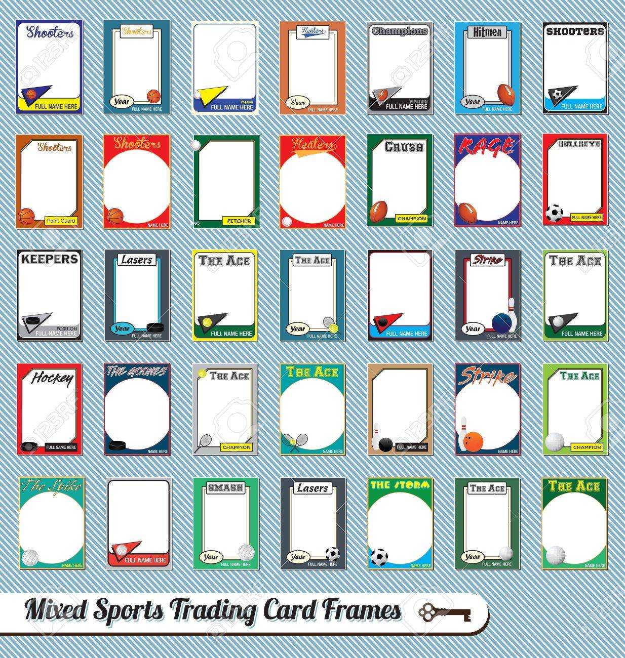 Vintage Mixed Sport Trading Card Picture Frames Intended For Trading Cards Templates Free Download