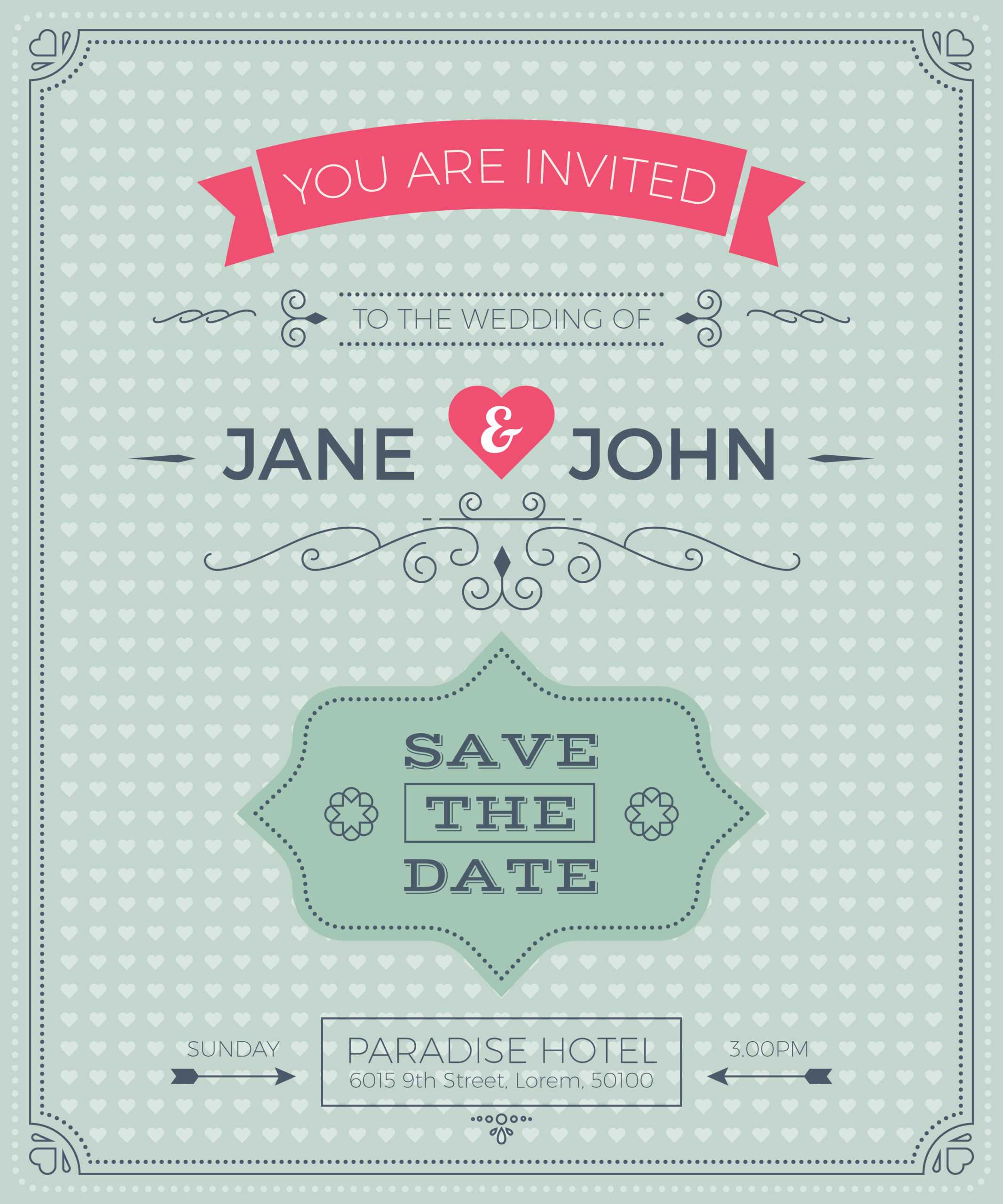 Vintage Wedding Invitation Card Template – Download Free Pertaining To Ss Card Template