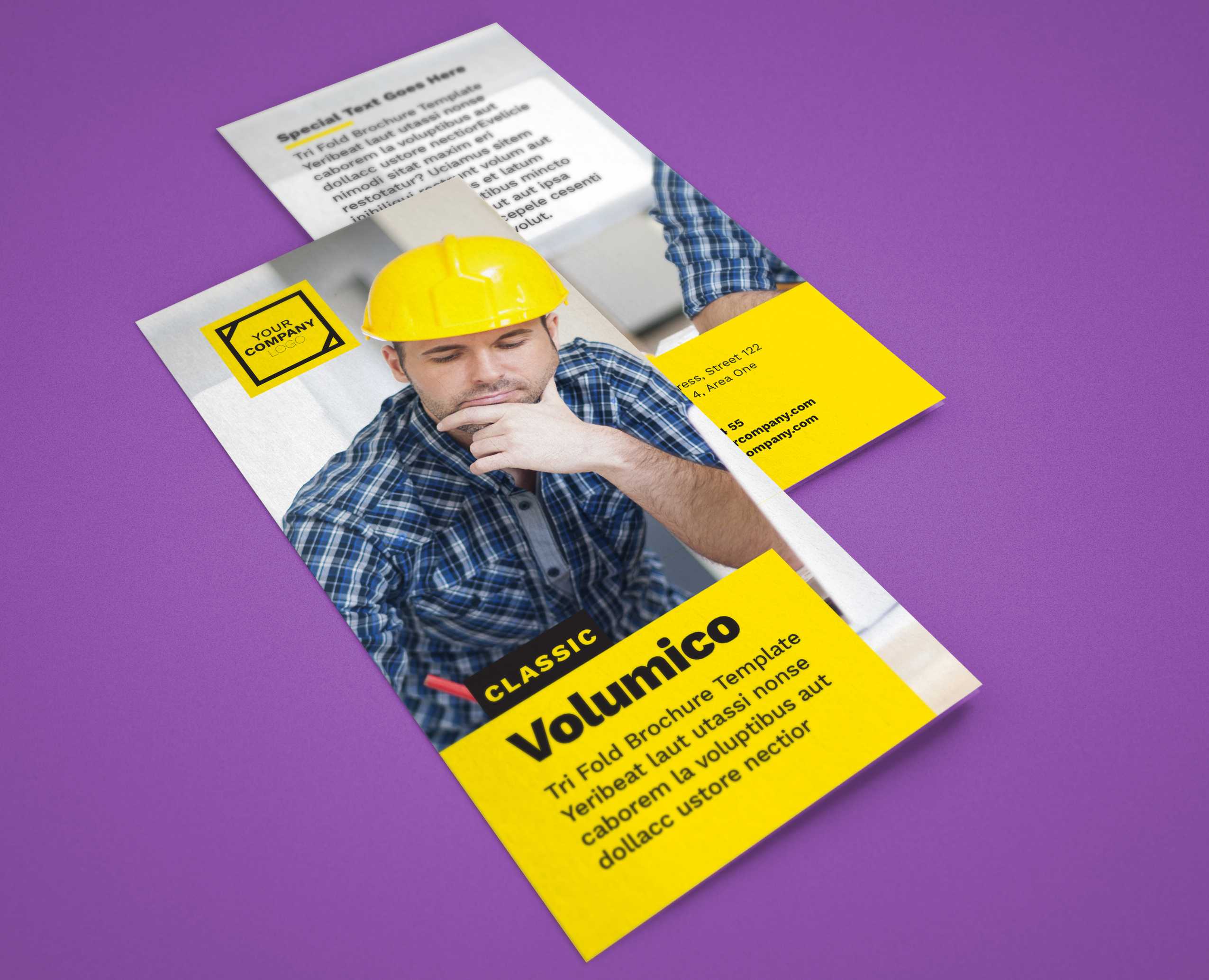 Volumico – A4 Tri Fold Brochure – Multipurpose Indesign Template With Adobe Indesign Tri Fold Brochure Template
