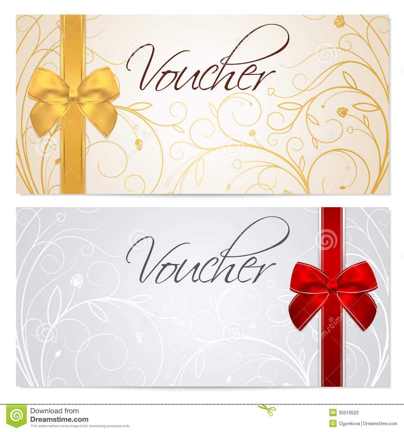 Voucher (Gift Certificate, Coupon) Template. Red B Stock Within Gift Certificate Log Template
