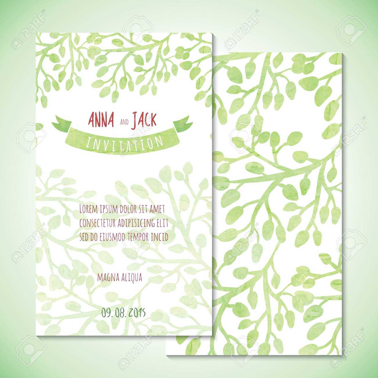 Watercolor Card Templates For Wedding Invitation, Save The Date.. In Save The Date Cards Templates