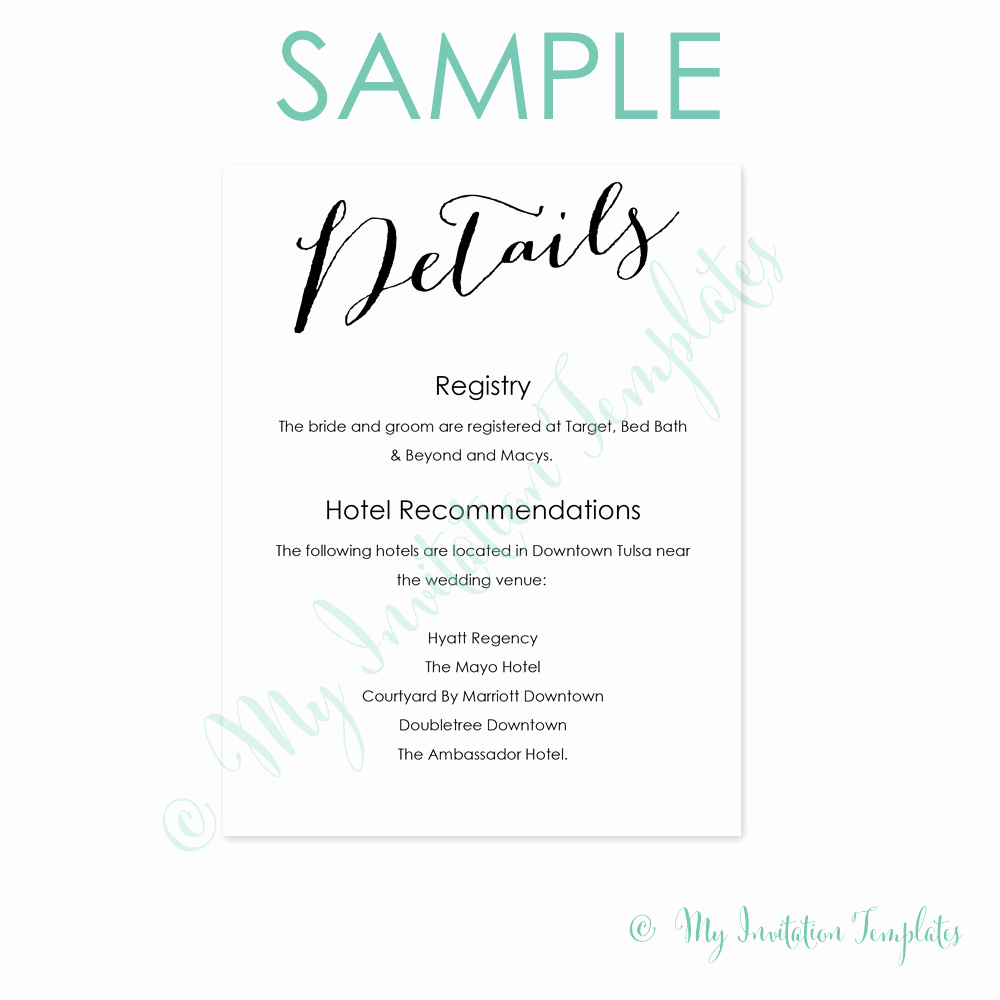 Wedding Accommodation Card Template – Dalep.midnightpig.co In Wedding Hotel Information Card Template