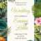 Wedding Event Invitation Card Template. Exotic Tropical Jungle,.. Regarding Event Invitation Card Template