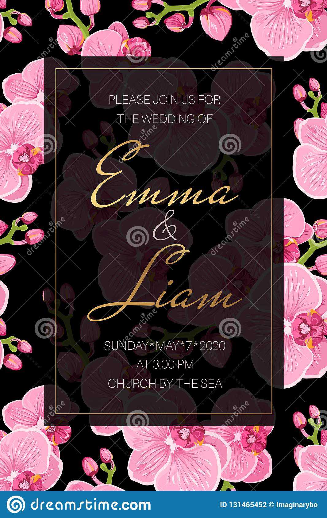 Wedding Event Invitation Card Template. Pink Purple Exotic Pertaining To Event Invitation Card Template