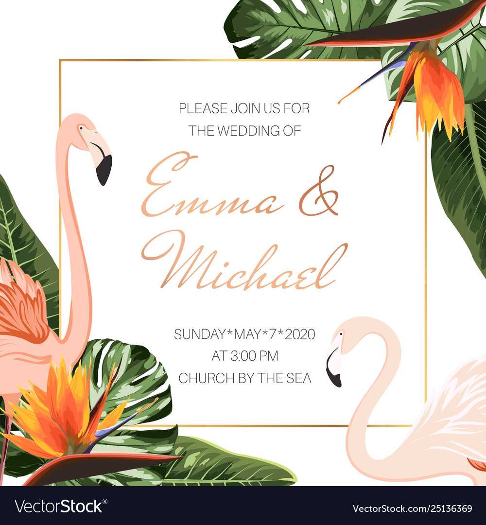 Wedding Event Invitation Card Template Tropical Pertaining To Event Invitation Card Template
