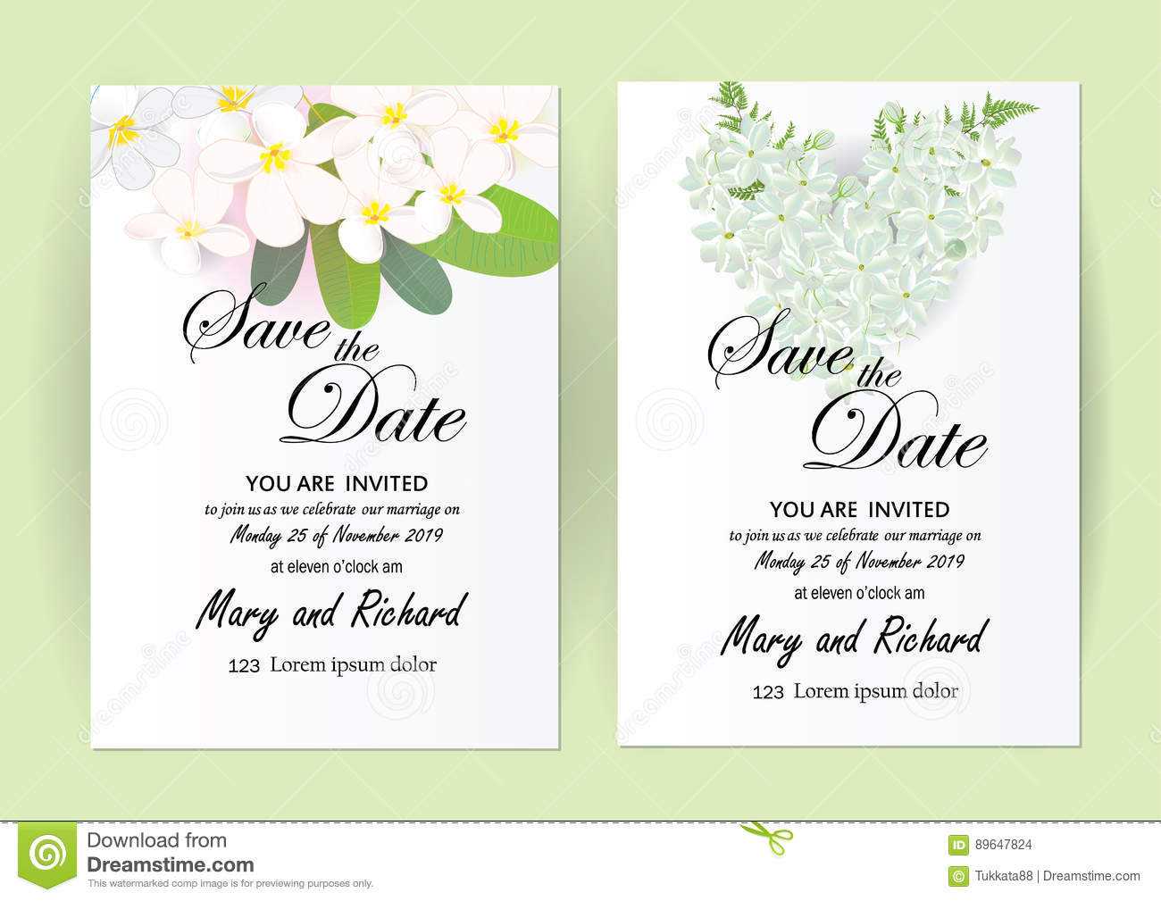 Wedding Invitation Card Flowers,jasmine Stock Vector Pertaining To Wedding Card Size Template