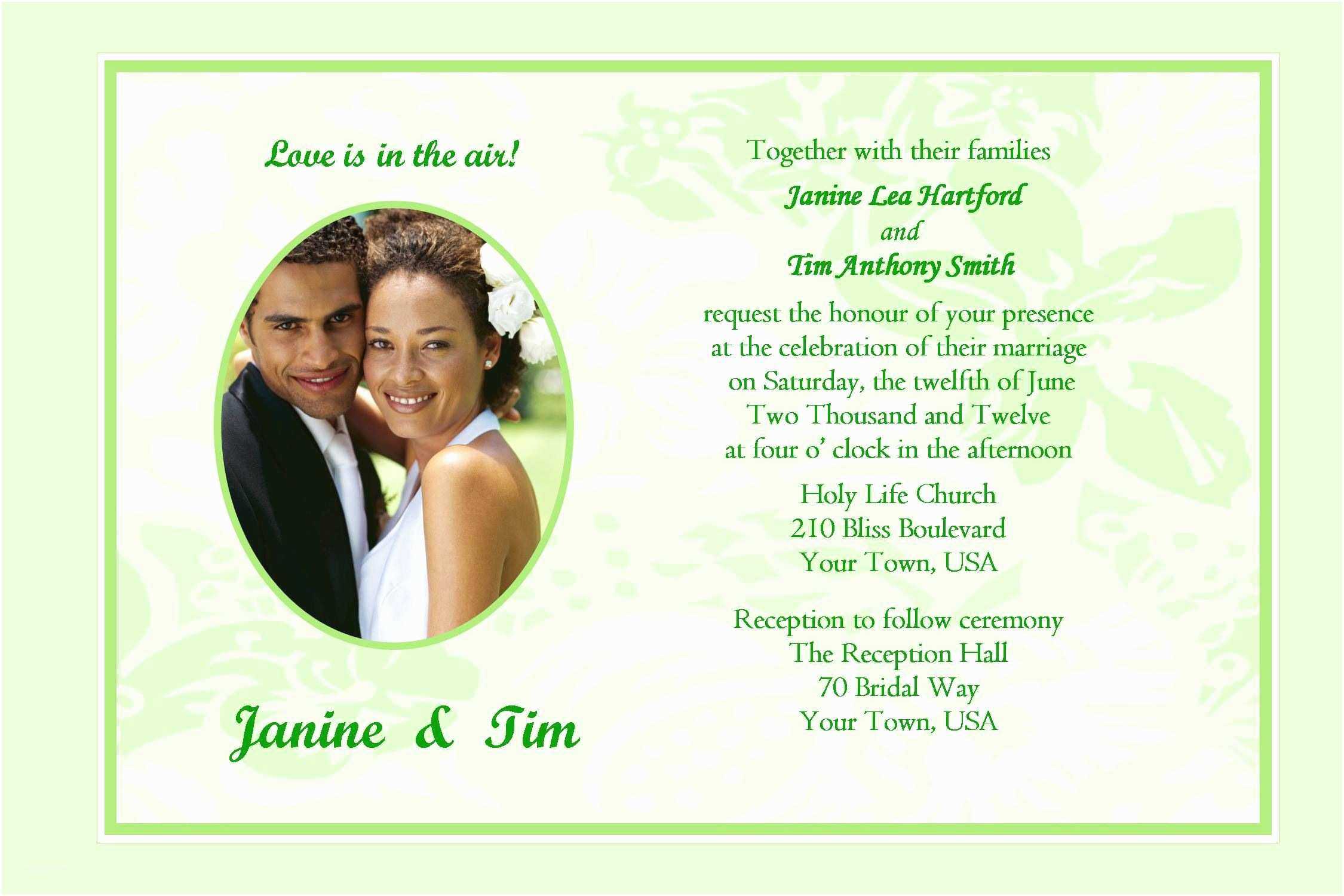Wedding Invitation Cards Samples Wedding Invitation Sample With Regard To Sample Wedding Invitation Cards Templates