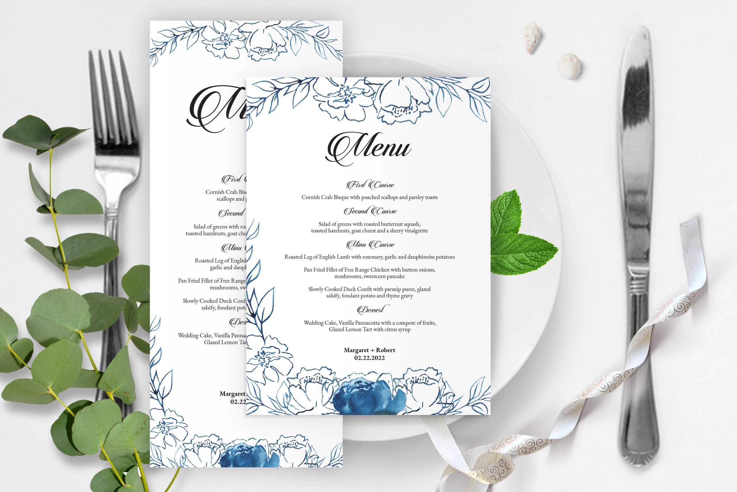 Wedding Menu Card Template For Frequent Diner Card Template