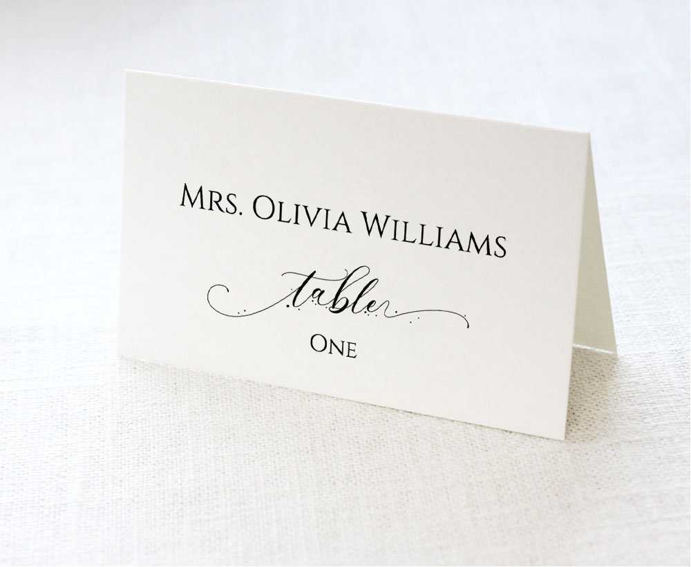 Wedding Place Card Template, Printable Seating Card, Name Card, Escort  Card, Editable Pdf Template, Table Number Card, Calligraphy, Ift  Inside Printable Escort Cards Template