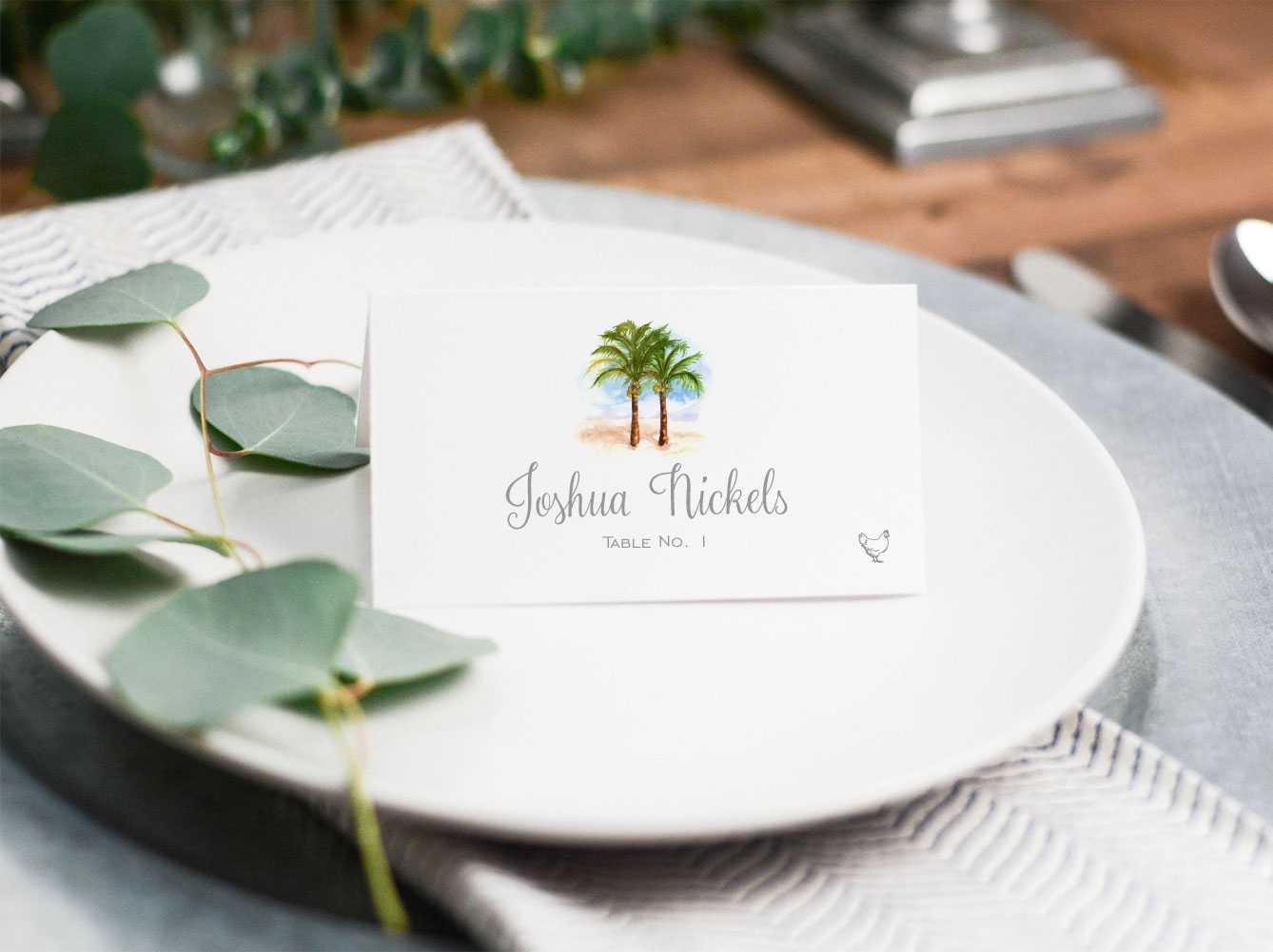 Wedding Place Cards Etiquette | Mospens Studio With Christmas Table Place Cards Template
