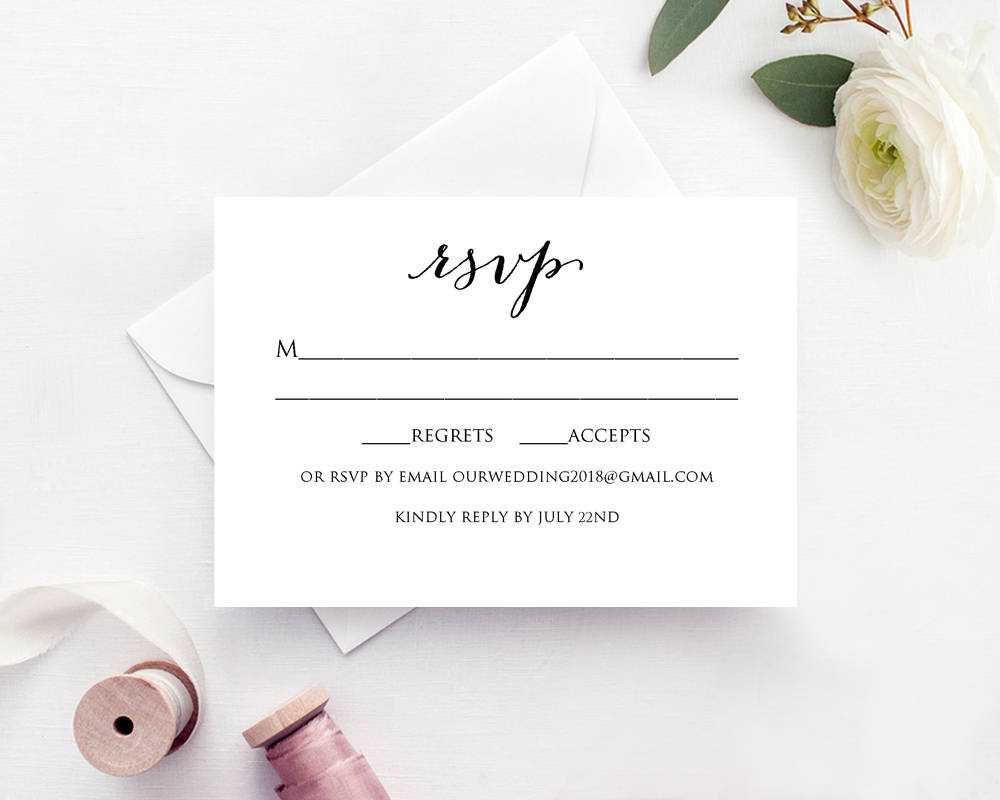 Wedding Rsvp Card Template Within Template For Rsvp Cards For Wedding