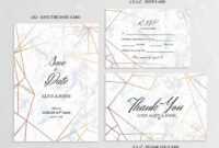 Wedding Set. Save The Date, Thank You And R.s.v.p. Cards Template.. pertaining to Template For Rsvp Cards For Wedding